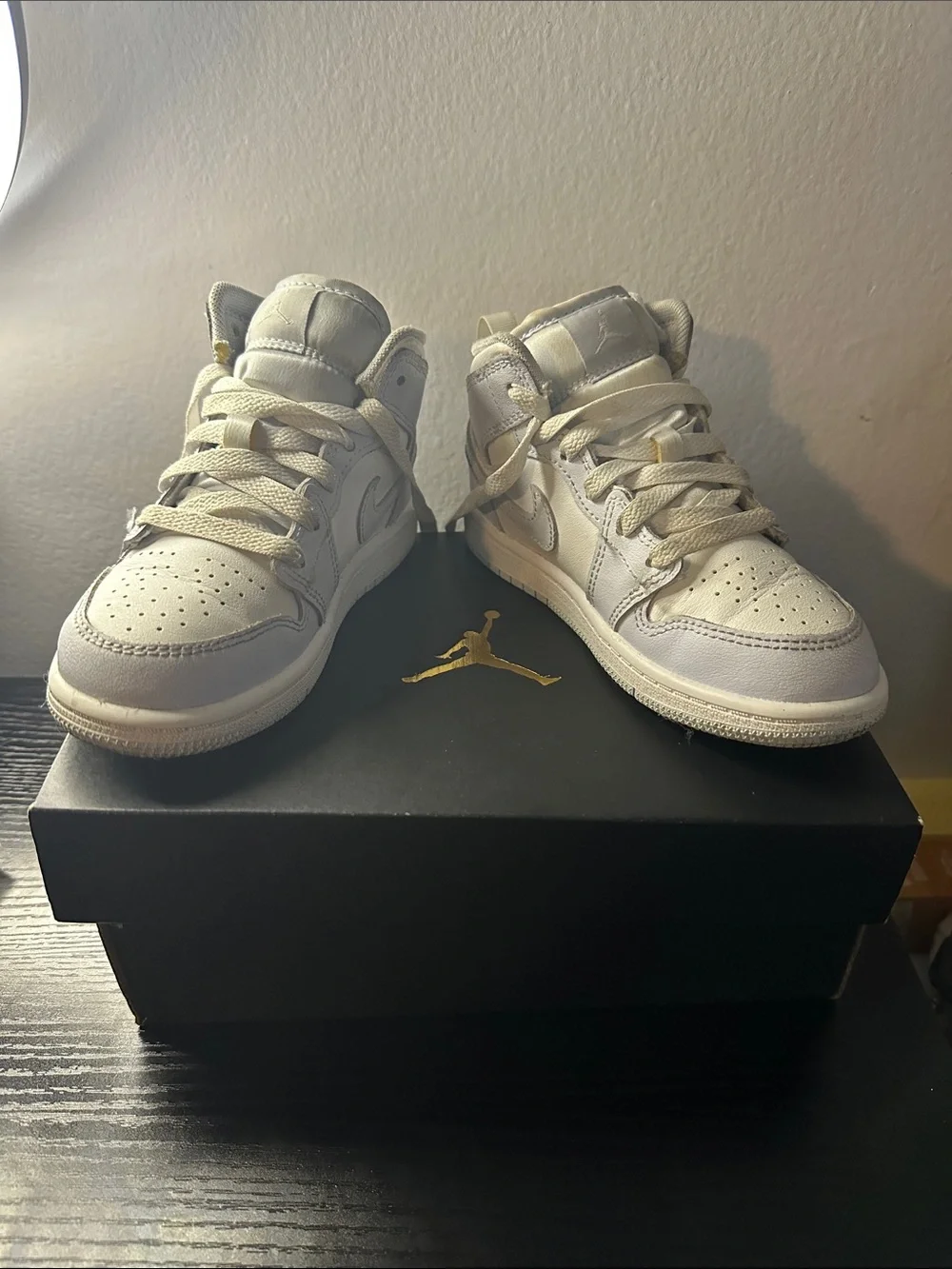 Jordan Kids White and Light Gray High-Top Sneakers